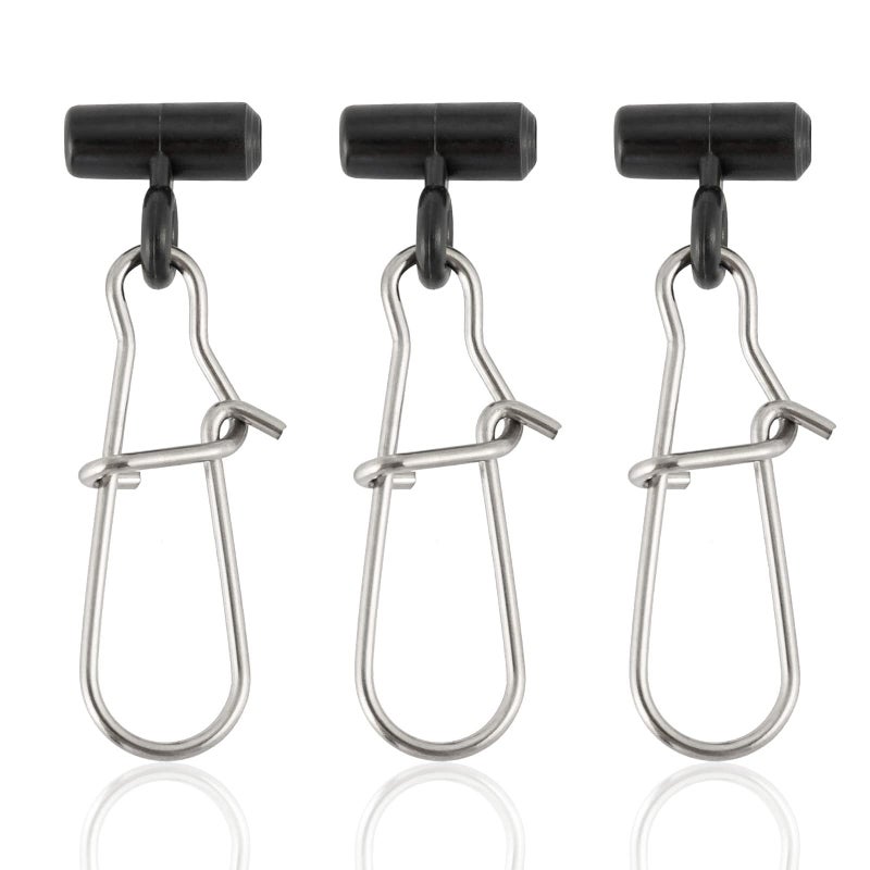 Dr.Fish 30 Pack Sinker Slides for Fishing, Sinker Weight Silder Line Slide Sleeve Swivel Duo Lock Snaps for Saltwater Bottom Fishing Fish Fider Rig Catfish Rig Black 110Lb - Image 1
